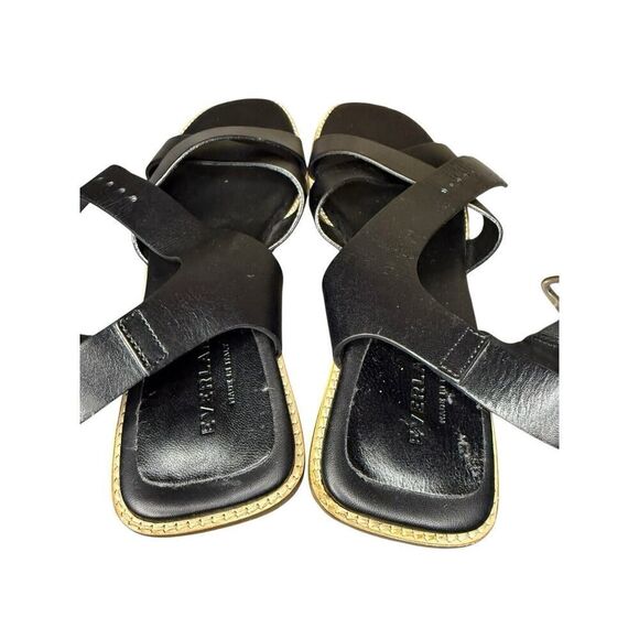 NEW EVERLANE The Italian Leather Buckle Heel Black Adjustable 9 - Picture 5 of 7